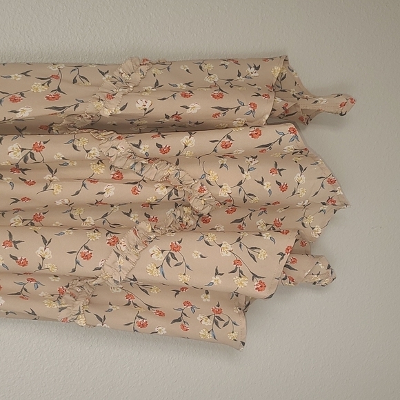 J.O.A. Floral Tie Shoulder Floral Dress Size Small - Picture 4 of 9